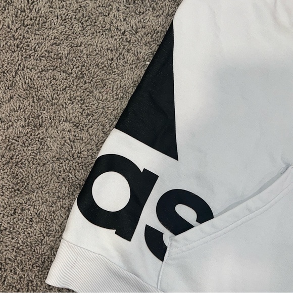 ADIDAS Post Game Badge of Sport Oversized White Pullover Hoodie Men’s Small - Picture 5 of 9
